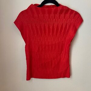 NWT Veronica Beard Red Foxe Textured Sleeveless Top